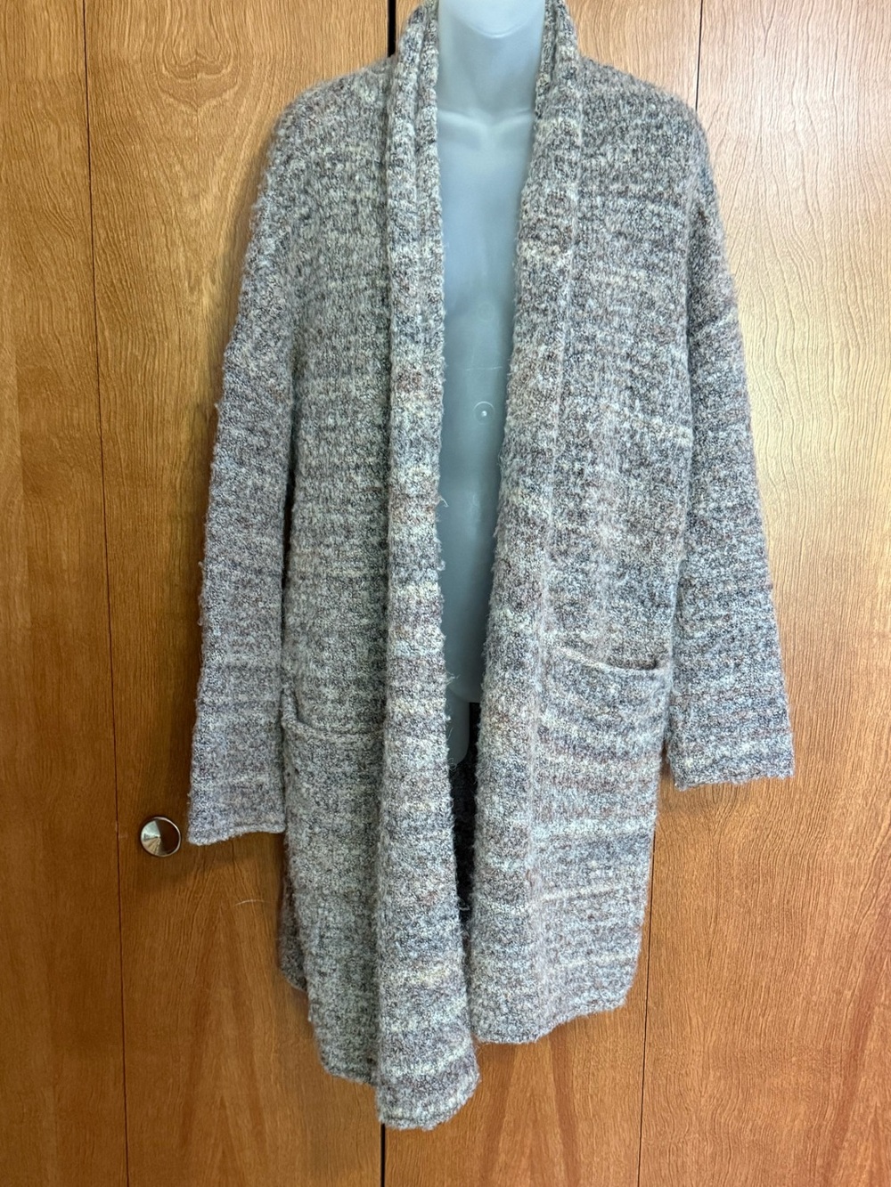 a new day Heathered Taupe Open-Front Cardigan M/L